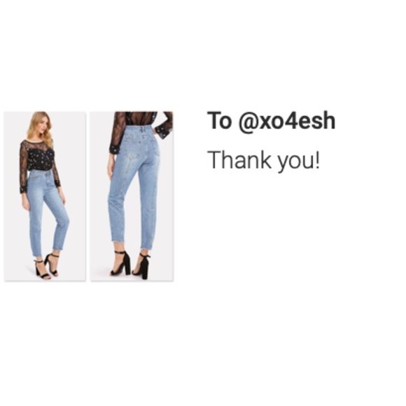 Raw Hem Blue High Waisted Jeans Light Wash - Picture 7 of 7